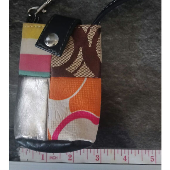 Small Patchwork Leather Canvas Fabric Multicolor  Multi print 3" x 9" - Picture 4 of 4